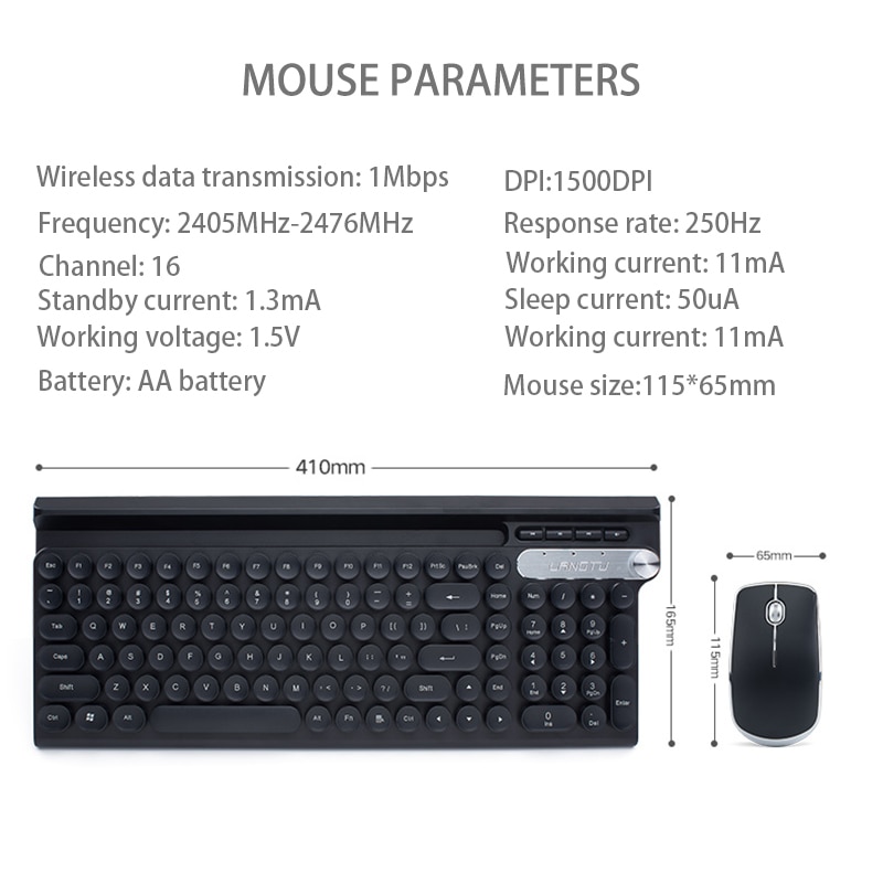 Retro Wireless Keyboard And Mouse 